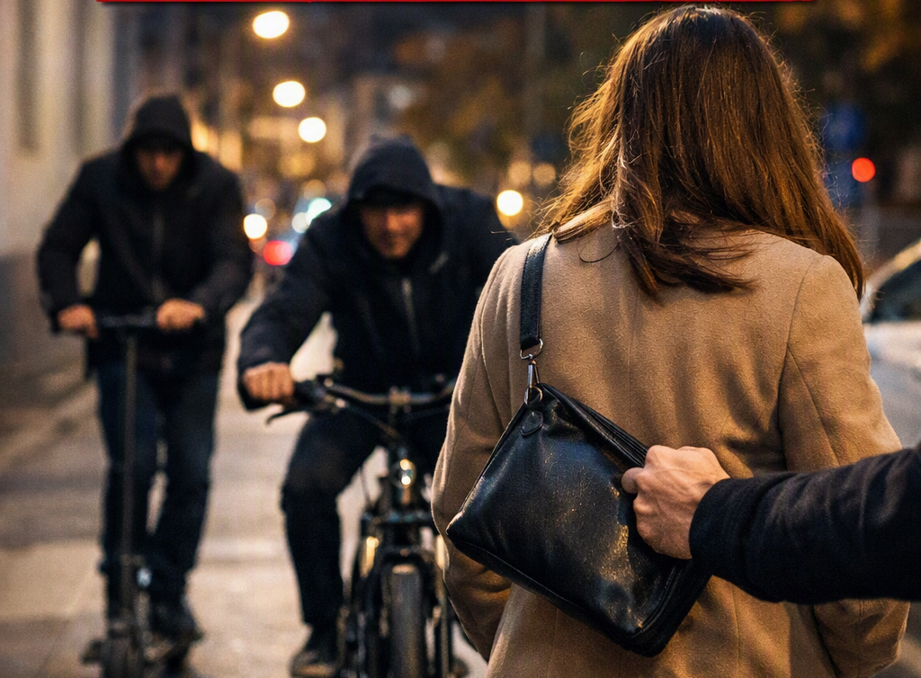 ¡Cuidado Vitoria! Ladrones sobre ruedas en aceras ¡Bolso y móvil!