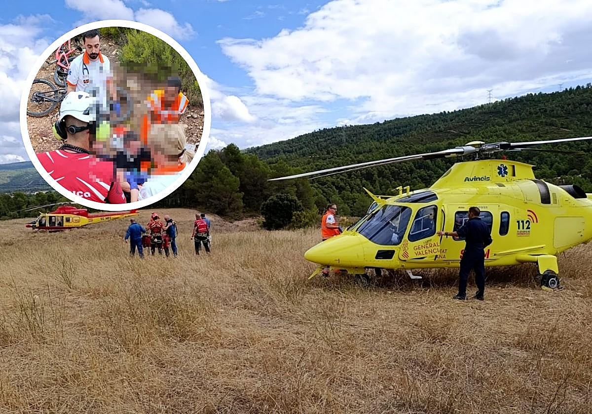 SUCESOS EN ALICANTE | Dos helicópteros para atender una caída de 20 metros de un ciclista