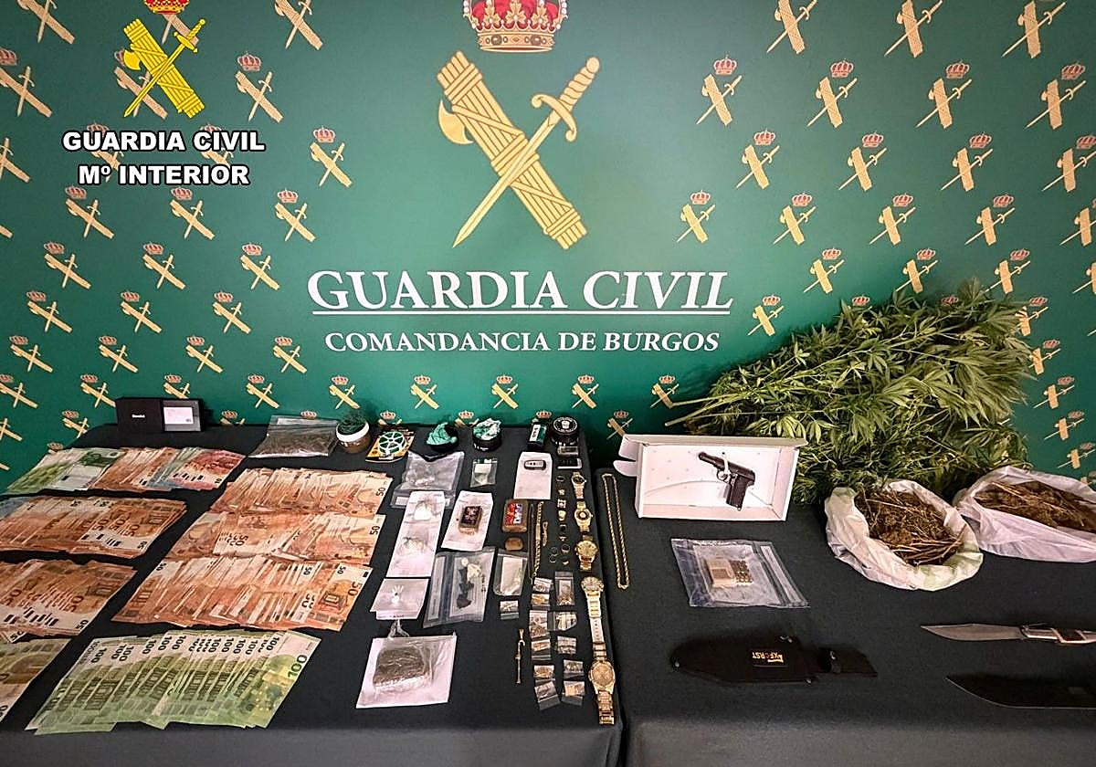La macrooperación antidroga en dos pueblos de Burgos se salda con cuatro detenidos por tráfico y más de 50.000 euros incautados