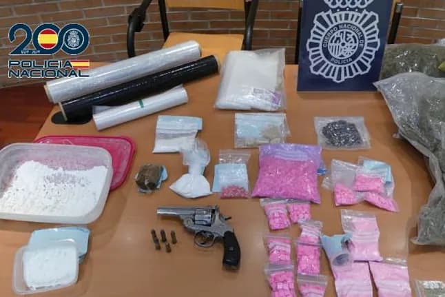 Detenidos en Getafe con 6 kilos de droga y un revólver