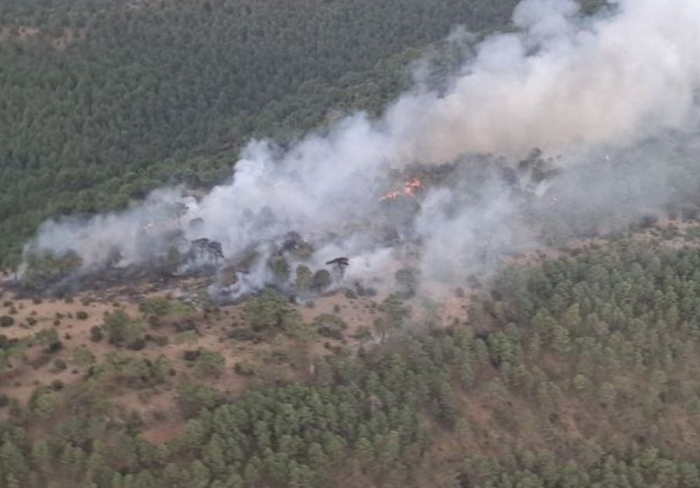 Incendio en Valdecabras moviliza a dos aeronaves y 40 personas