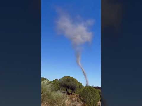 Una espectacular ‘tolvanera’ de ceniza sorprende en el paraje donde se originó el incendio de Niebla