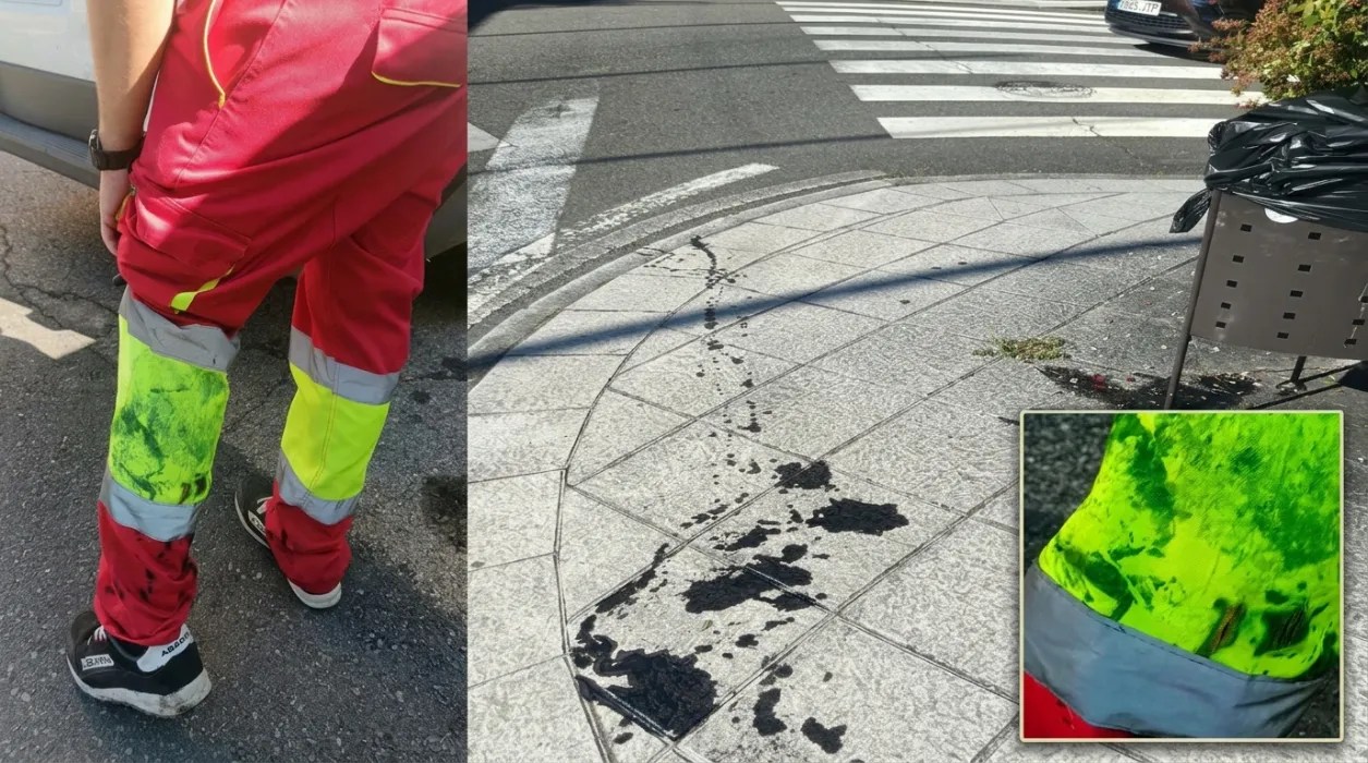 Trabajador del servicio de limpieza en Ourense sufre quemaduras por sustancia corrosiva en papelera: se investiga el incidente