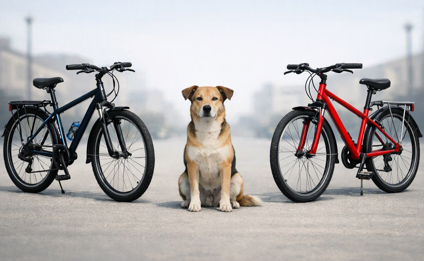 Accidente entre dos ciclistas y un perro en Vitoria