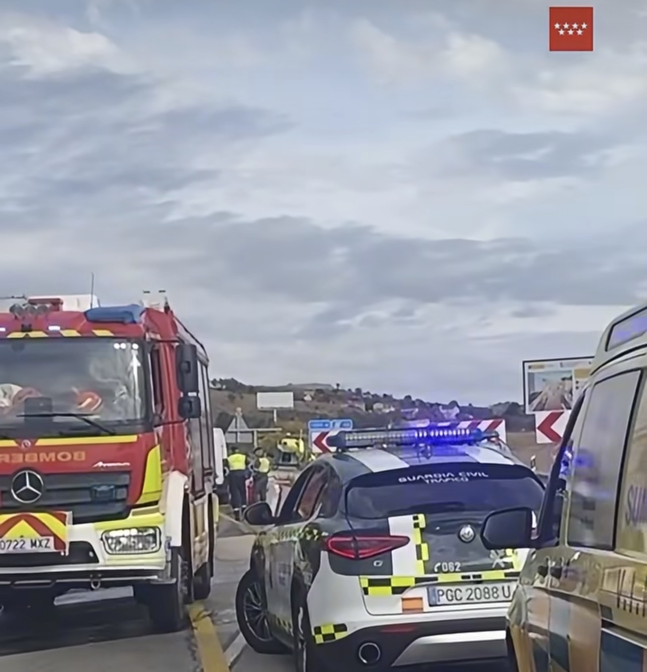 Herido grave en un choque frontal en la A-1 en El Molar