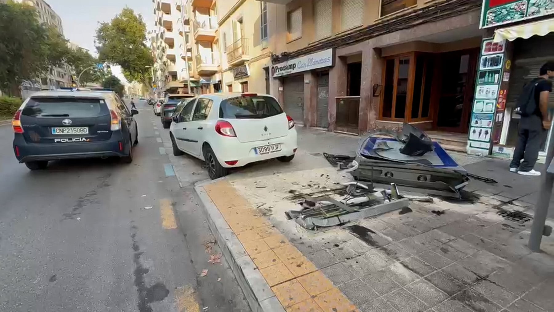 accidente coche Palma marquesina parada autobús