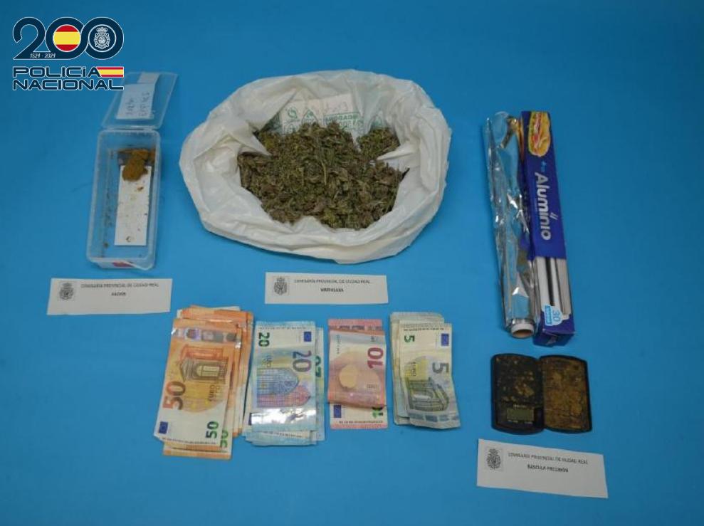La Policía Nacional desmantela un punto de venta de marihuana y hachís en Ciudad Real