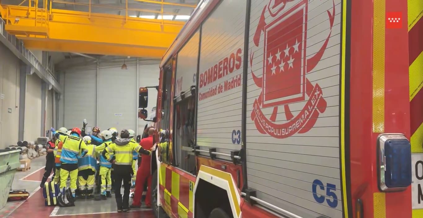 Trabajador atrapado por una cizalla en un accidente laboral en Pinto