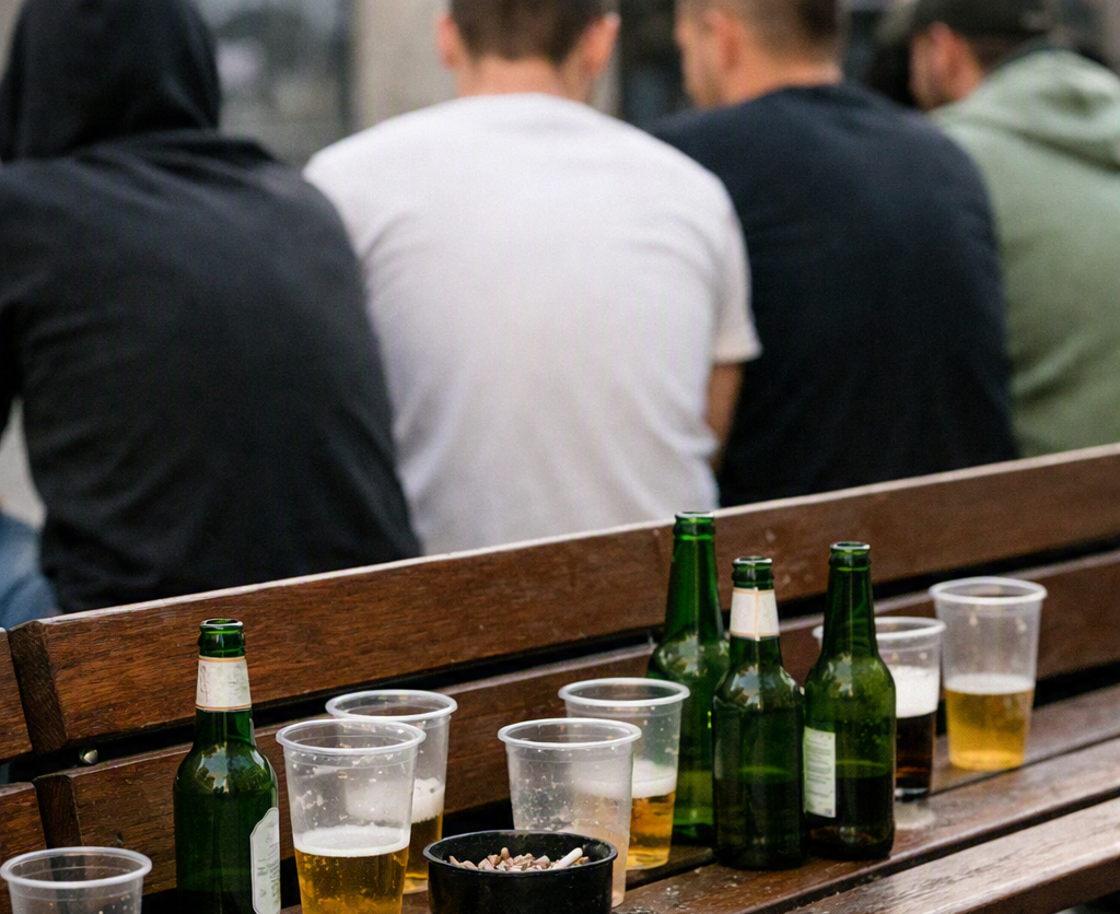 Alcohol y genitales al aire frente a la guardería de Vitoria